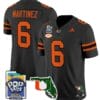 Damien Martinez Jersey #6 Miami Hurricanes 2025 PopTarts Bowl Patch Football Stitched
