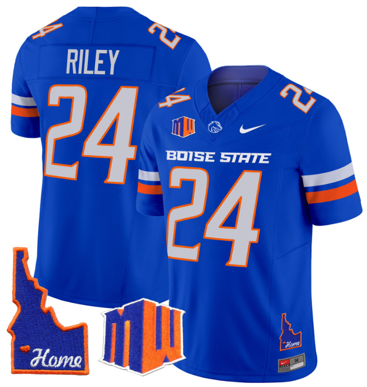 Dylan Riley Jersey #24 Boise State Broncos 2024 Home Patch Vapor Stitched Football - Image 3