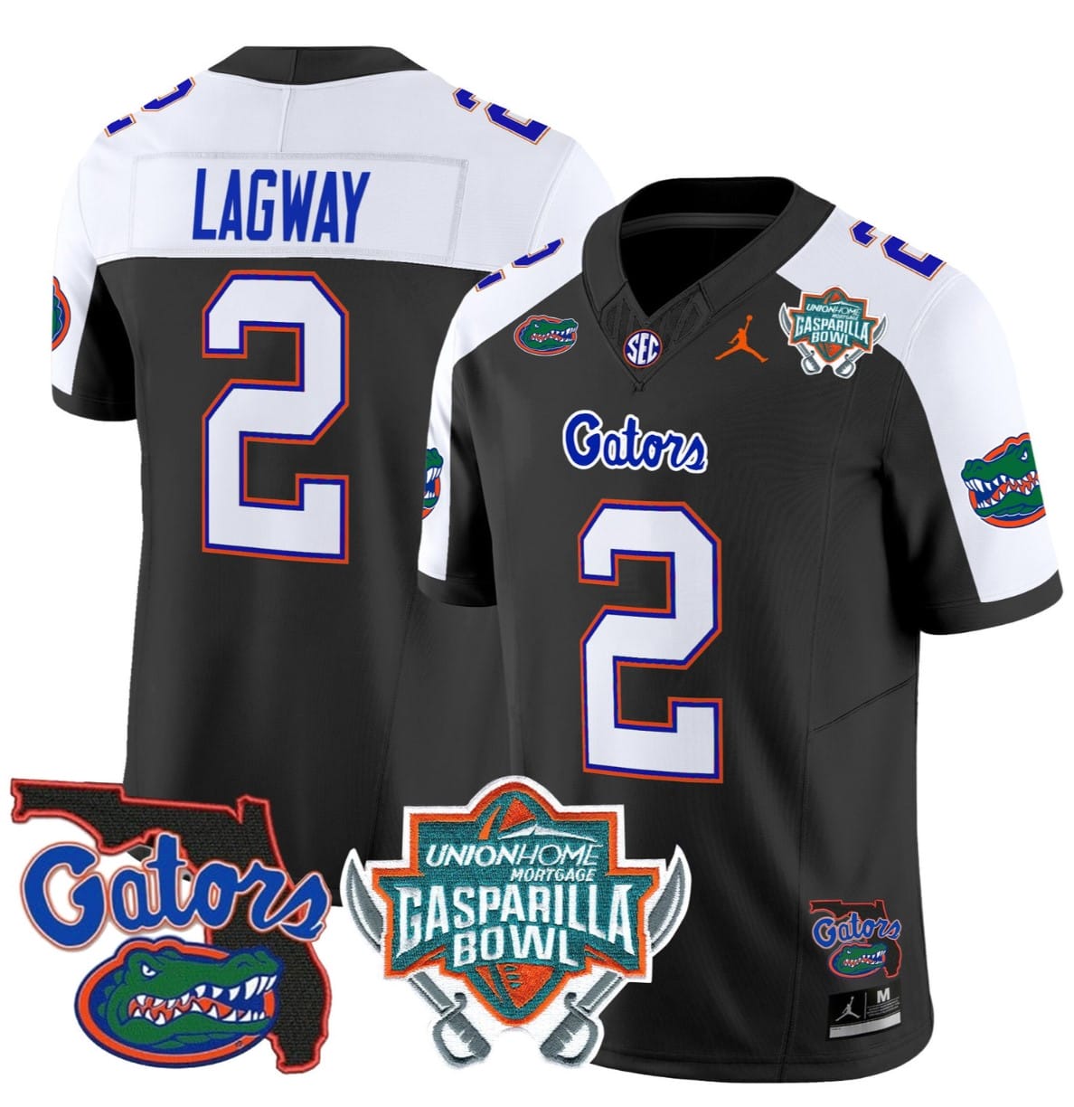 DJ Lagway Jersey #2 Florida Gators 2025 Gasparilla Bowl Patch Football Stitched