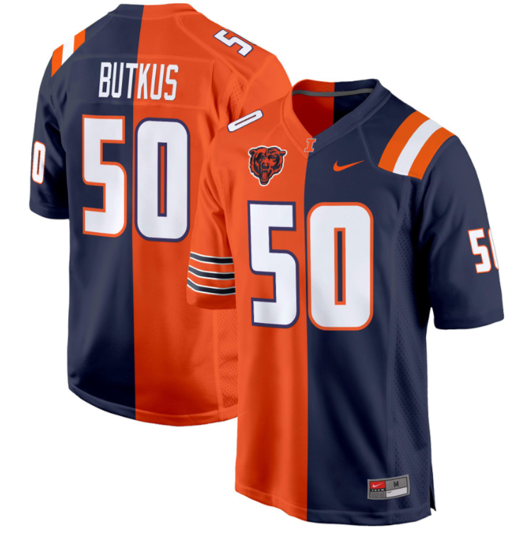 Illinois Fighting Illini Split Football Game All Stitched