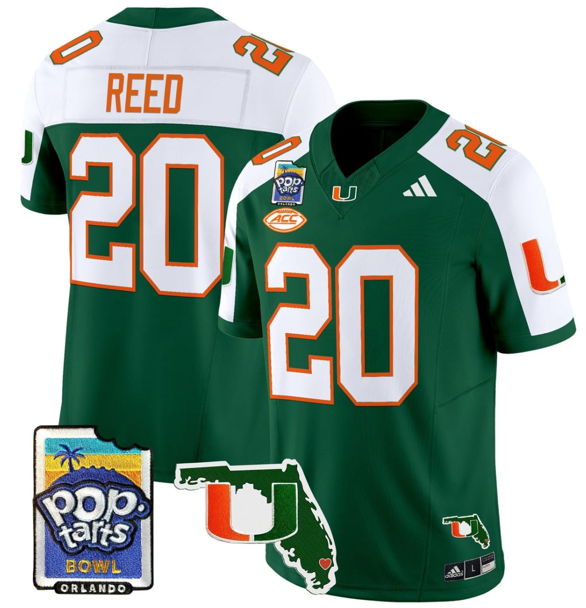 Ed Reed Jersey #20 Miami Hurricanes 2025 PopTarts Bowl Patch Football Stitched - Image 2