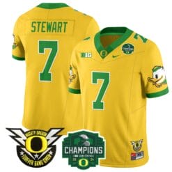 Alternative view of Evan Stewart Jersey #7 Oregon Ducks 2024 Big Ten Champions Football Stitched