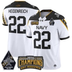 Alternative view of Eli Heidenreich Jersey #22 Navy Midshipmen Commander-in-chief's Trophy Stitched Football