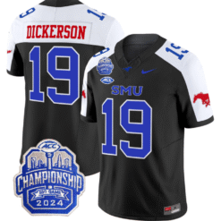 Eric Dickerson Jersey #19 SMU Mustangs 2024 ACC Championship Patch V2 Stitched Football