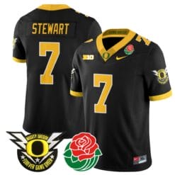 Evan Stewart Jersey #7 Oregon Ducks 2024 Mighty Rose Bowl Patch Football Stitched