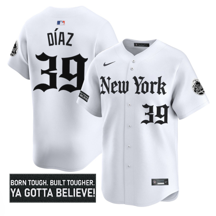 Edwin Díaz Jersey #39 New York Mets Gothic Borough Edition Stitched Baseball - Image 3