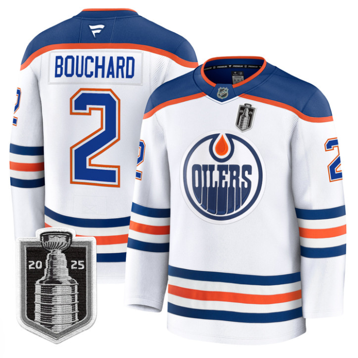 Evan Bouchard Jersey #2 Edmonton Oilers 2025 Stanley Cup Final Away Stitched Hockey