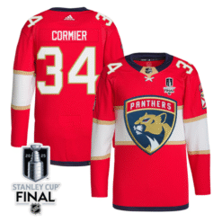 Evan Cormier Jersey 34 Florida Panthers 2025 STANLEY CUP Final Patch Home Stitched Hockey
