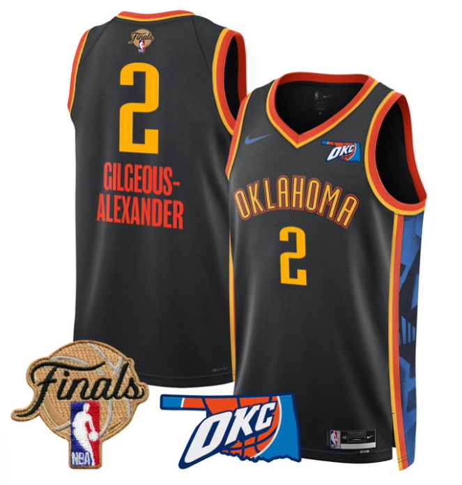 Gilgeous-Alexander Jersey # 2 Oklahoma City Thunder 2025 Finals Swingman 24-25 City Stitched Basketball