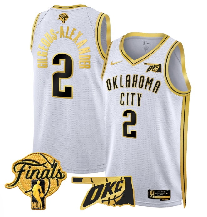 Gilgeous-Alexander Jersey # 2 Oklahoma City Thunder 2025 Finals Swingman 24-25 City Stitched Basketball - Image 5