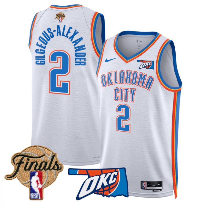 Gilgeous-Alexander Jersey # 2 Oklahoma City Thunder 2025 Finals Swingman 24-25 City Stitched Basketball - Image 2