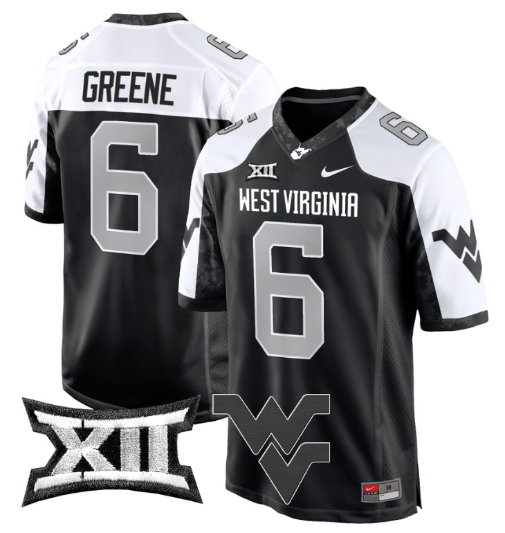 Garrett Greene Jersey #6 West Virginia Mountaineers Game Football Stitched