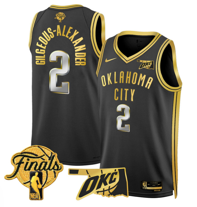 Gilgeous-Alexander Jersey # 2 Oklahoma City Thunder 2025 Finals Swingman 24-25 City Stitched Basketball - Image 4