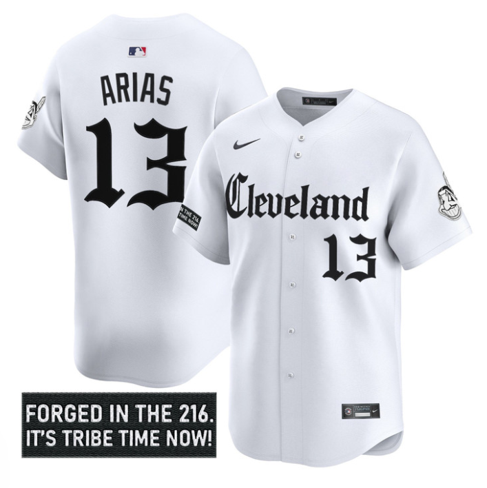 Gabriel Arias Jersey #13 Cleveland Indians Gothic Iron Edition Alternate Stitched Baseball - Image 3