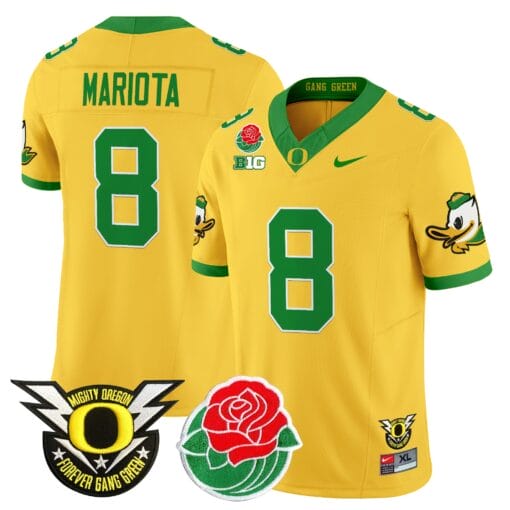 Marcus Mariota Jersey #8 Oregon Ducks 2025 Rose Bowl Game Patch Vapor Stitched Football - Image 5