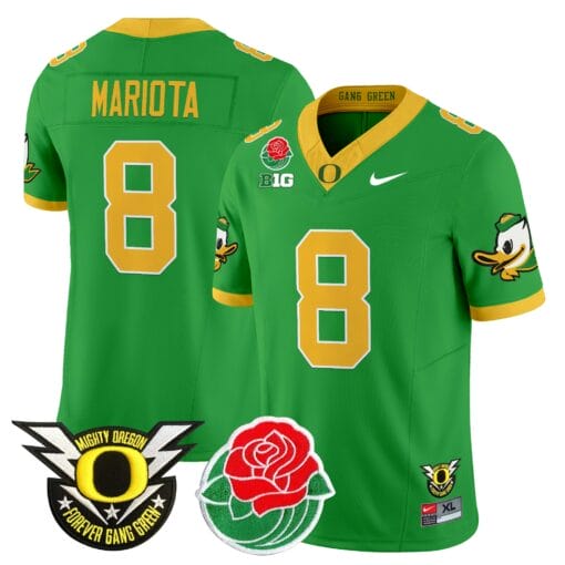 Marcus Mariota Jersey #8 Oregon Ducks 2025 Rose Bowl Game Patch Vapor Stitched Football - Image 3