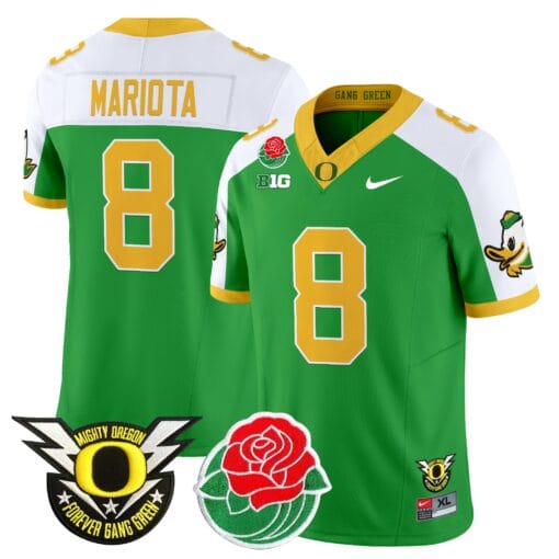 Marcus Mariota Jersey #8 Oregon Ducks 2025 Rose Bowl Game Patch Vapor Stitched Football - Image 4