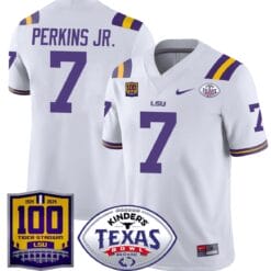Alternative view of Harold Perkins Jr Jersey #7 LSU Tigers Texas Bowl Patch Stitched Football