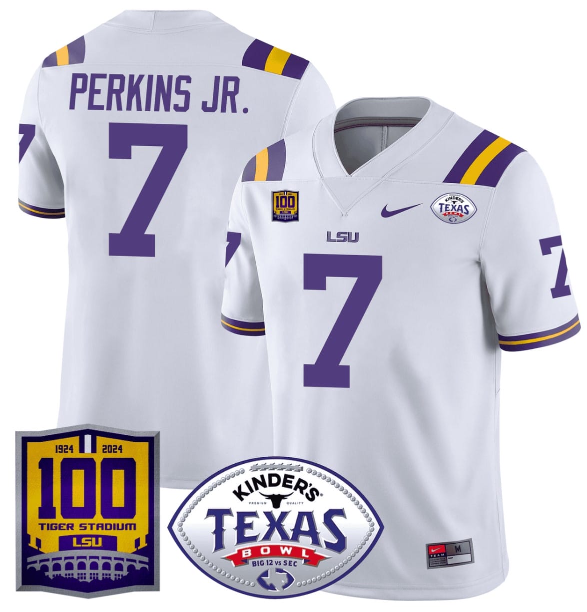 Harold Perkins Jr Jersey #7 LSU Tigers Texas Bowl Patch Stitched Football - Image 2