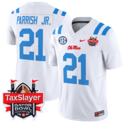 Henry Parrish Jr Jersey #21 Ole Miss Rebels 2024 Gator Bowl Stitched Football