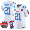 Henry Parrish Jr Jersey #21 Ole Miss Rebels 2025 Gator Bowl Patch 2024 Stitched Football