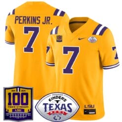 Harold Perkins Jr Jersey #7 LSU Tigers Texas Bowl Patch Stitched Football