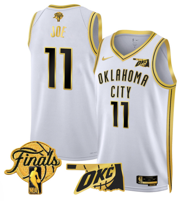 Isaiah Joe Jersey # 11 Oklahoma City Thunder 2025 Finals Swingman 24 - 25 City Stitched Basketball - Image 3