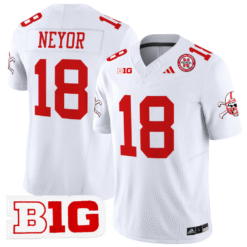 Alternative view of Isaiah Neyor Jersey #18 Nebraska Cornhuskers 2024 Vapor V2 Stitched Football
