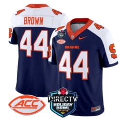 Jim Brown Jersey #44 Syracuse Orange 2025 Holiday Bowl Patch Football Stitched