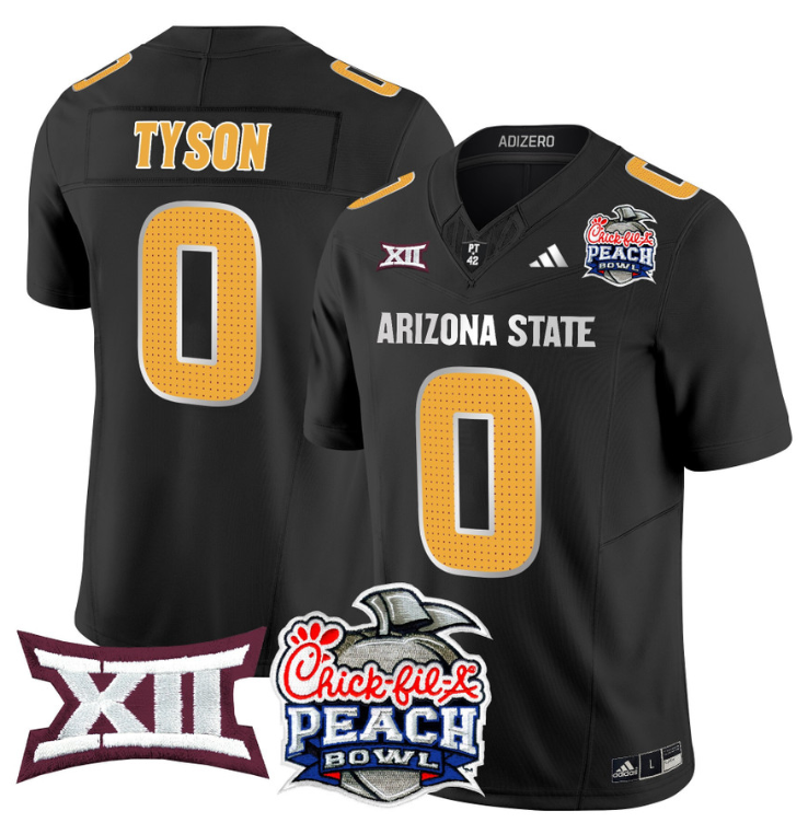 Jordyn Tyson Jersey #0 Arizona State Sun Devils 2025 Peach Bowl Stitched Football - Image 6