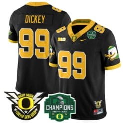 Jurrion Dickey Jersey #99 Oregon Ducks 2024 Big Ten Champions Football Stitched