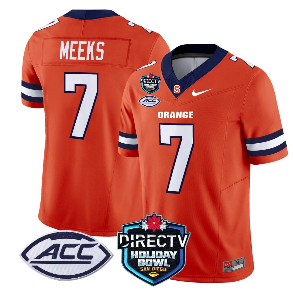 Jackson Meeks Jersey #7 Syracuse Orange 2025 Holiday Bowl Patch Football Stitched - Image 3
