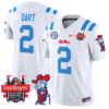 Jaxson Dart Jersey #2 Ole Miss Rebels 2025 Gator Bowl Patch Stitched Football