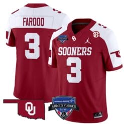 Jalil Farooq Jersey #3 Oklahoma Sooners 2025 Armed Forces Bowl Patch Alternate Football Stitched