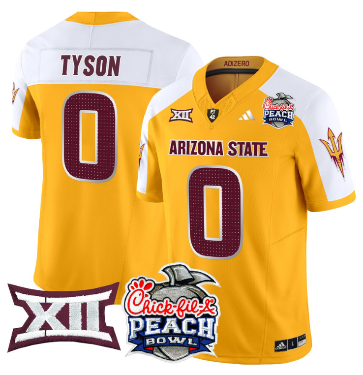 Jordyn Tyson Jersey #0 Arizona State Sun Devils 2025 Peach Bowl Stitched Football - Image 5