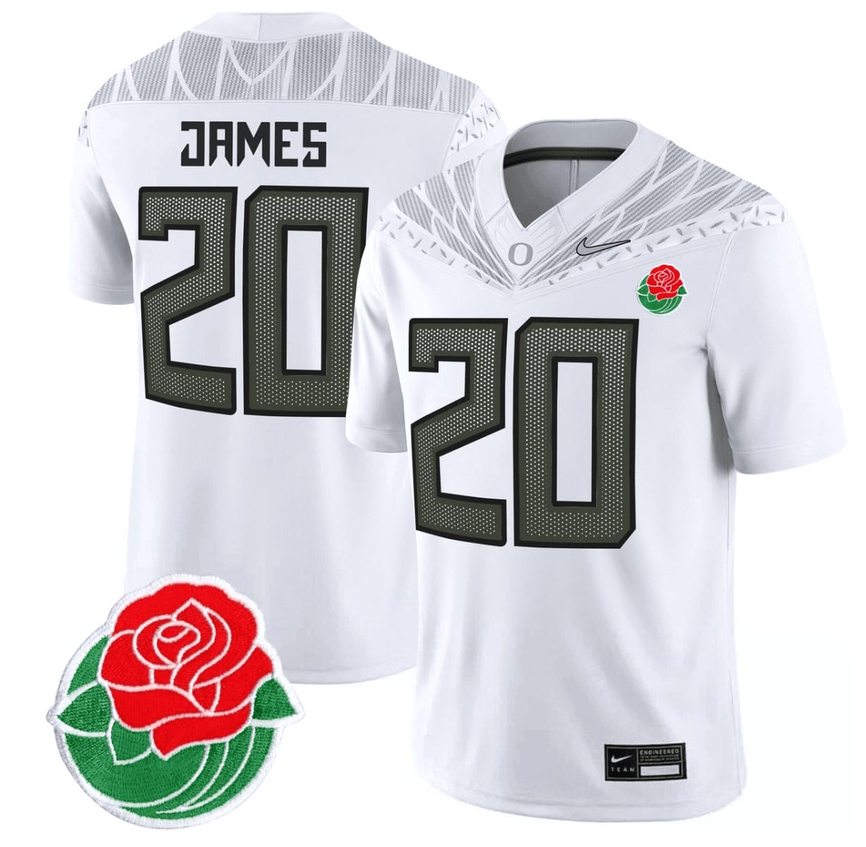 Jordan James Jersey #20 Oregon Ducks Rose Bowl Patch Vapor Football Stitched - Image 3