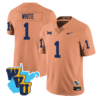Jahiem White Jersey #1 West Virginia Mountaineers 1965-2025 Throwback Football Stitched