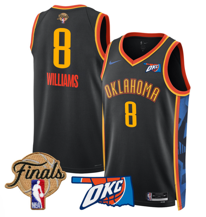 Jalen Williams Jersey # 8 Oklahoma City Thunder 2025 Finals Swingman 24-25 City Stitched Basketball