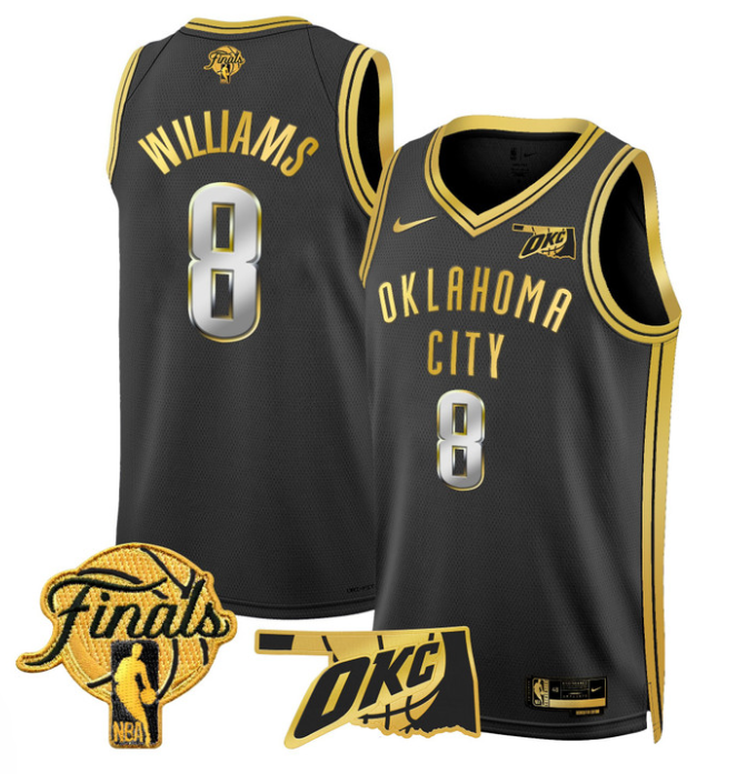 Jalen Williams Jersey # 8 Oklahoma City Thunder 2025 Finals Swingman 24-25 City Stitched Basketball - Image 5