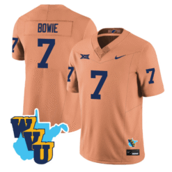 Jarod Bowie Jersey #7 West Virginia Mountaineers 1965-2025 Throwback Football Stitched