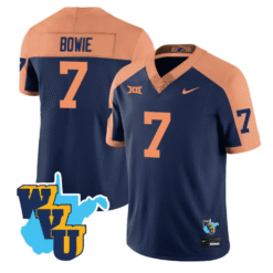 Alternative view of Jarod Bowie Jersey #7 West Virginia Mountaineers 1965-2025 Throwback Football Stitched
