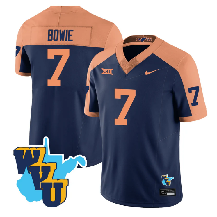 Jarod Bowie Jersey #7 West Virginia Mountaineers 1965-2025 Throwback Football Stitched - Image 2