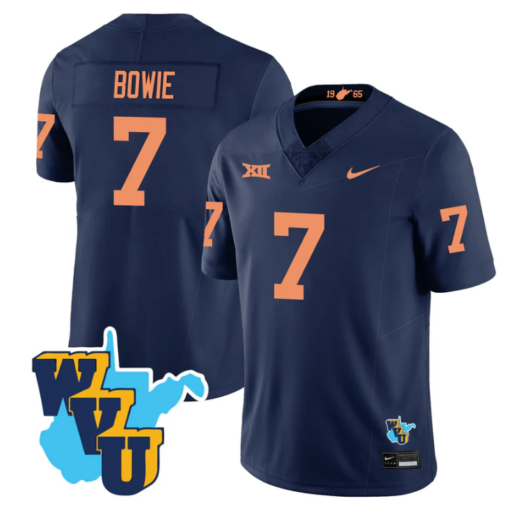 Jarod Bowie Jersey #7 West Virginia Mountaineers 1965-2025 Throwback Football Stitched - Image 3
