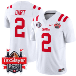 Alternative view of Jaxson Dart Jersey #2 Ole Miss Rebels 2024 Gator Bowl Patch Stitched Football