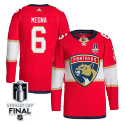 Alternative view of Jaycob Megna Jersey 6 Florida Panthers 2025 Stanley Cup Final Home Breakaway Stitched Hockey