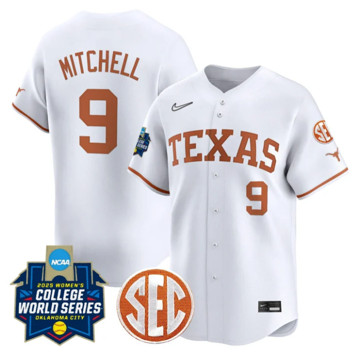 Joley Mitchell Jersey #9 Texas Longhorns 2025 World Series Stitched Baseball - Image 2