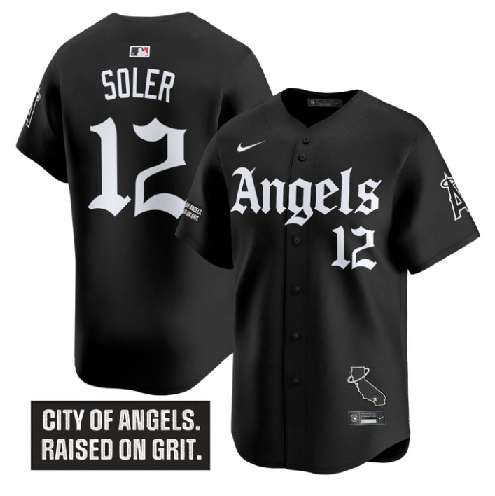 Jorge Soler Jersey #12 Los Angeles Angels Gothic Halo Edition Alternate Stitched Baseball - Image 2