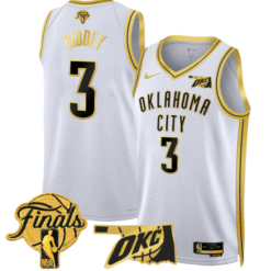 Alternative view of Josh Giddey Jersey # 3 Oklahoma City Thunder 2025 Finals Swingman 24-25 City Stitched Basketball