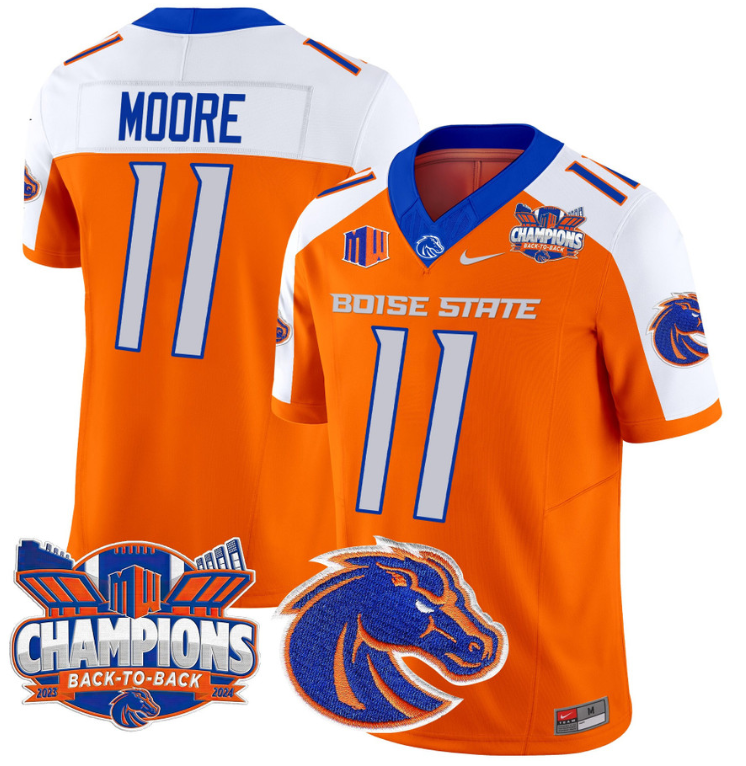Kellen Moore Jersey #11 Boise State Broncos Back To Back Champions Stitched Football - Image 6