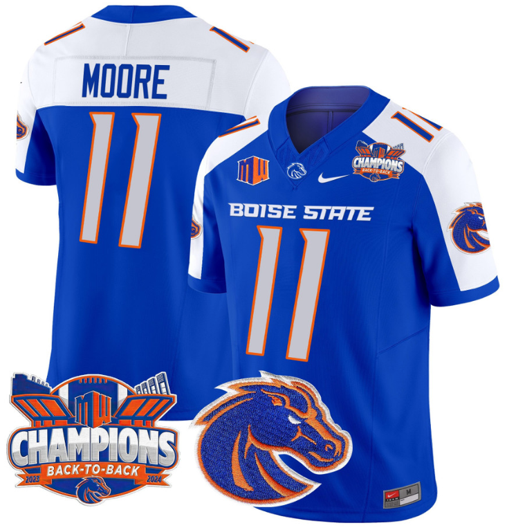 Kellen Moore Jersey #11 Boise State Broncos Back To Back Champions Stitched Football - Image 4